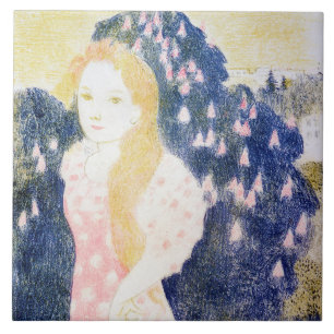 Lady in Pink Dress, Maurice Denis Tile