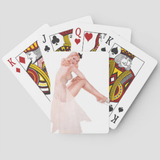 Lady In Pink Pin Up Playing Cards
