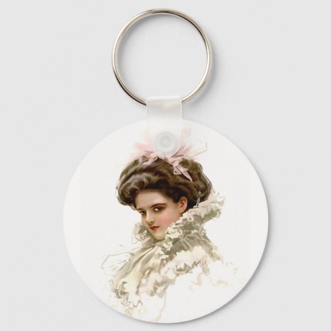Lady in Profile Key Ring (Front)