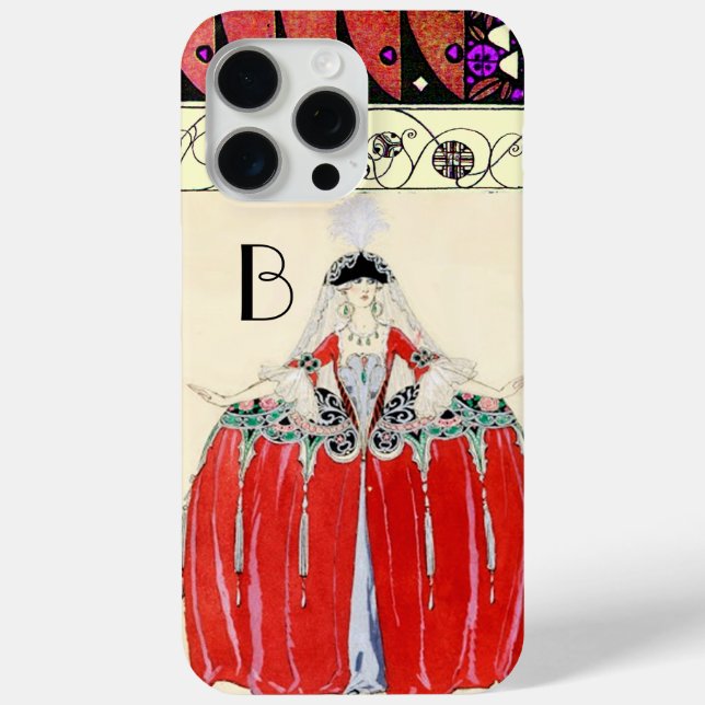 LADY IN RED,BEAUTY FASHION COSTUME DESIGN MONOGRAM Case-Mate iPhone CASE (Back)