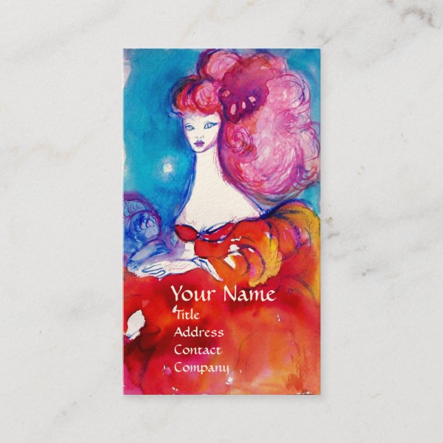 LADY IN RED ,Beauty,Salon ,Spa ,Makeup Artist Business Card (Front)