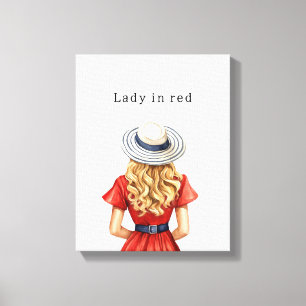 Lady in Red Dress Canvas Print