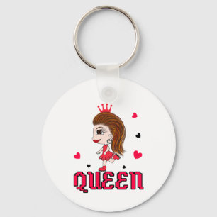 Lady in red key ring