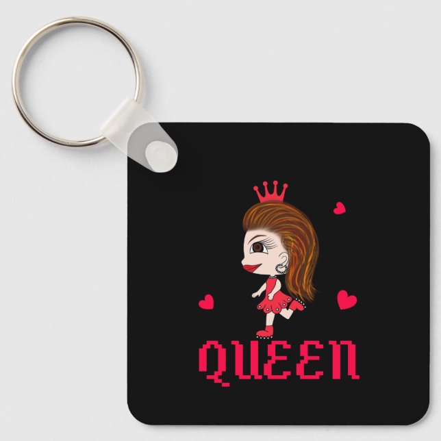 Lady in red keychain (Front)