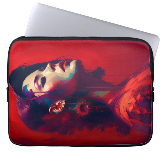 Lady In Red Laptop Sleeve (Front)
