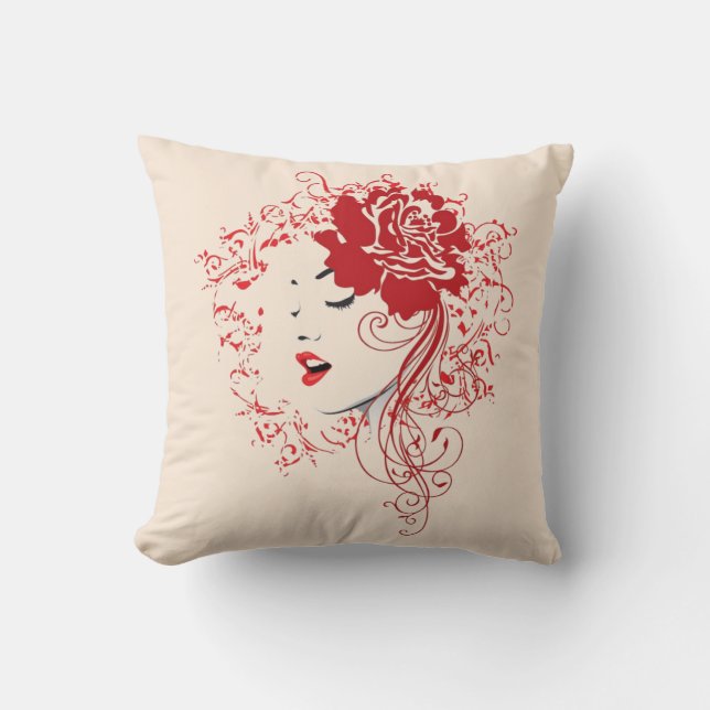 Lady In Red Pillow (Front)