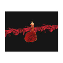 Lady in Red Postcard