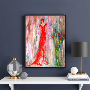 Lady in red poster