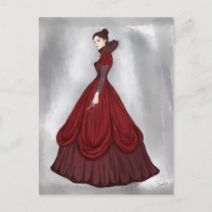 Lady In Red Poster bigger Postcard