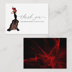 Lady in Red thank you note card