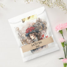 Lady in Red Valentine Kiss steampunk watercolor