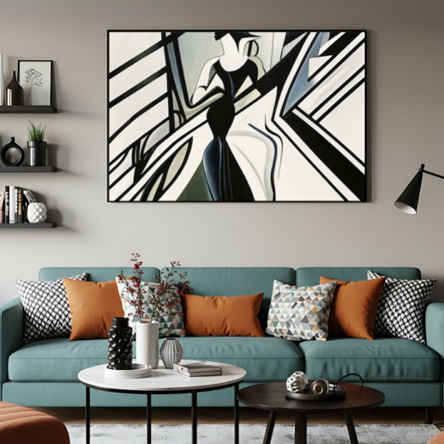 Lady in Silhouette Art Deco Canvas Print (Creator Uploaded)