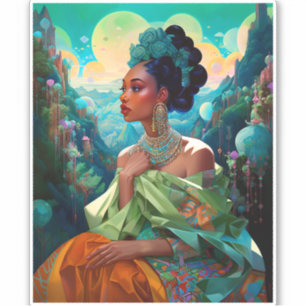 Lady In Surreal World African American Art