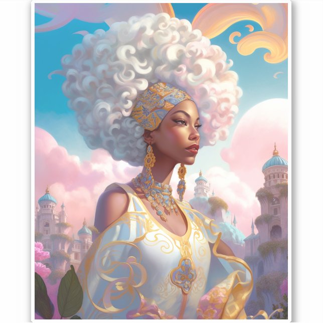 Lady In Surreal World African American Art (Front)