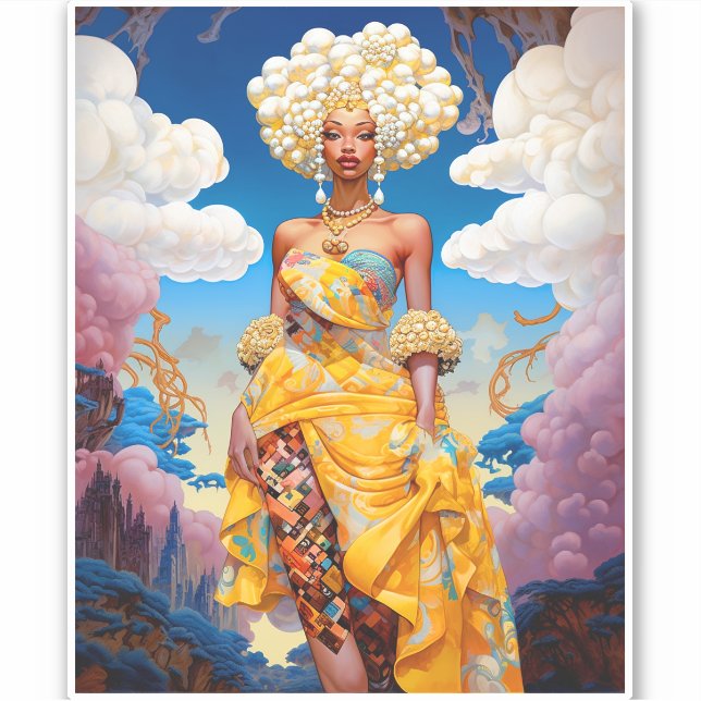 Lady In Surreal World African American Art (Front)