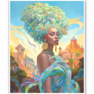 Lady In Surreal World African American Art
