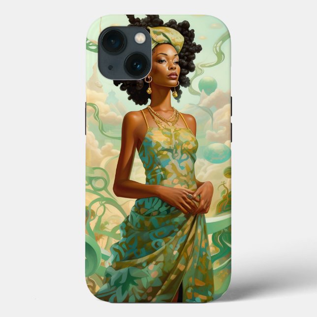 Lady In Surreal World African American Art Case-Mate iPhone Case (Back)