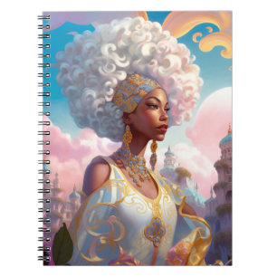 Lady In Surreal World African American Art Notebook