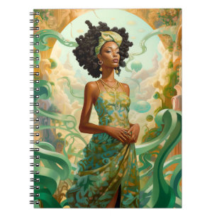 Lady In Surreal World African American Art Notebook