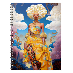 Lady In Surreal World African American Art Notebook