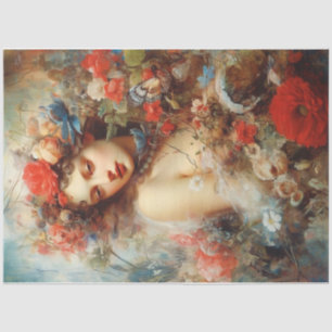 Lady in the flowers tissue paper
