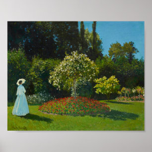 Lady in the Garden 1867 by Claude Monet Poster