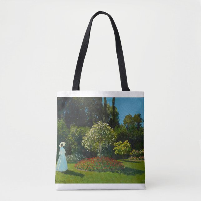 Lady in the Garden 1867 by Claude Monet Tote Bag (Front)