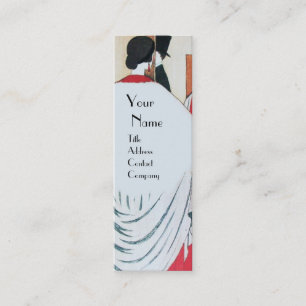 LADY IN THE MIRROR ,ART DECO BEAUTY FASHION MINI BUSINESS CARD