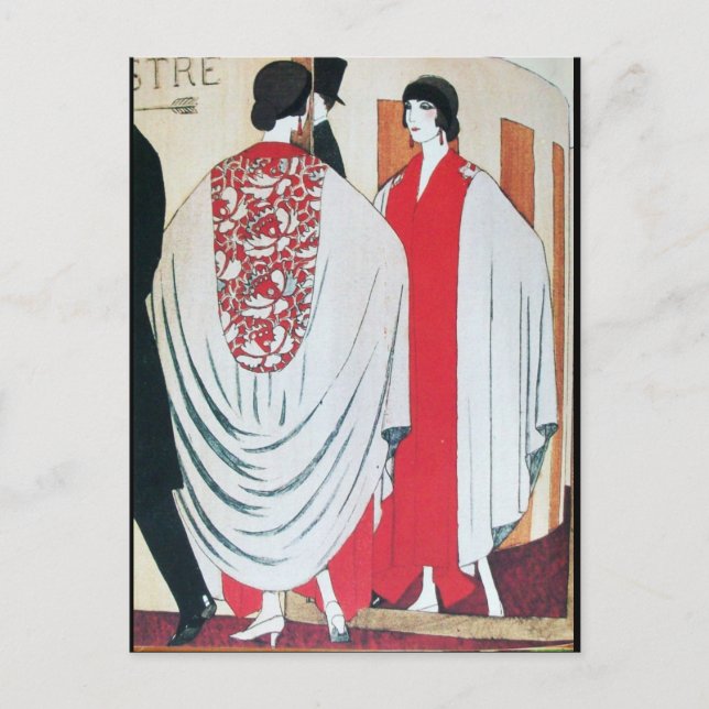 LADY IN THE MIRROR Art Deco Beauty Fashion  Postcard (Front)