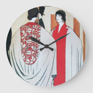 LADY IN THE MIRROR Art Deco Fashion Large Clock