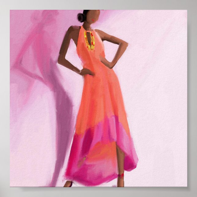 Lady in the Pink dress Poster (Front)