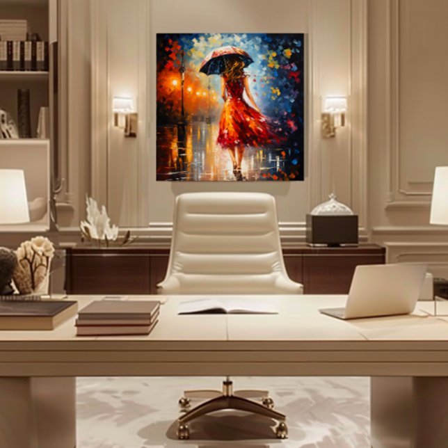 Lady in the Rain Canvas Print (For Illustration Purposes Only.
Actual Size May Vary.)