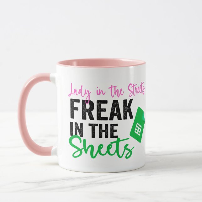 Lady in the Streets Freak in the Sheets Mug (Left)