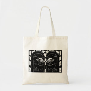 Lady in the Window Linocut Tote Bag