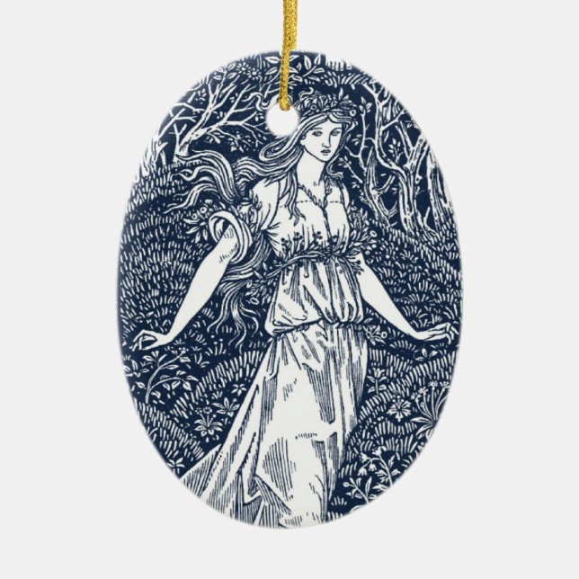 lady in the Woods Ceramic Tree Decoration (Front)