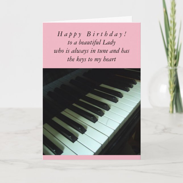 Lady in Tune Birthday Card (Front)