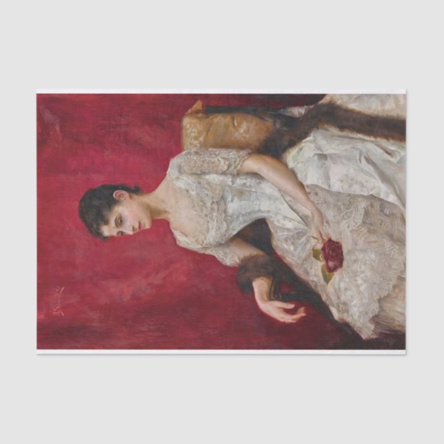 Lady in White by Julius Leblanc Stewart Tissue Paper (Front)