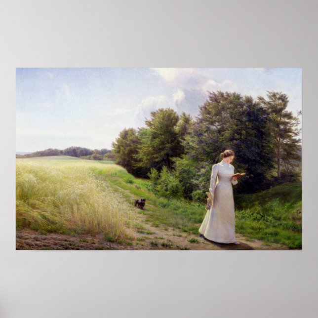 Lady in White Reading Poster (Front)