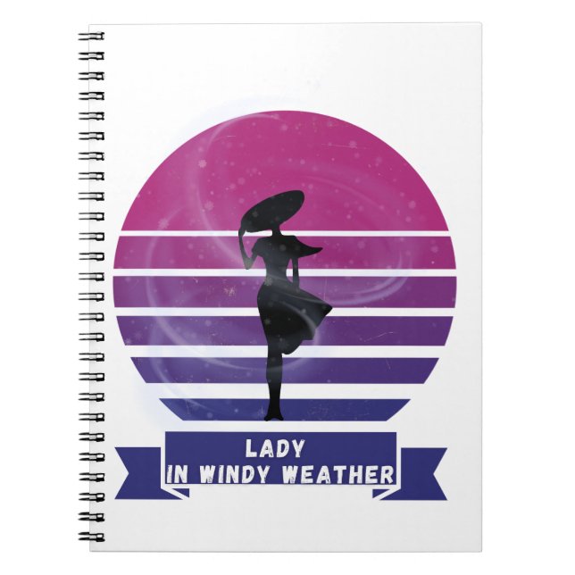 Lady In Windy Weather Notebook (Front)