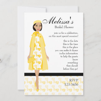 Lady In Yellow Invitation