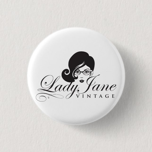 Lady Jane Vintage Button Pin (Front)