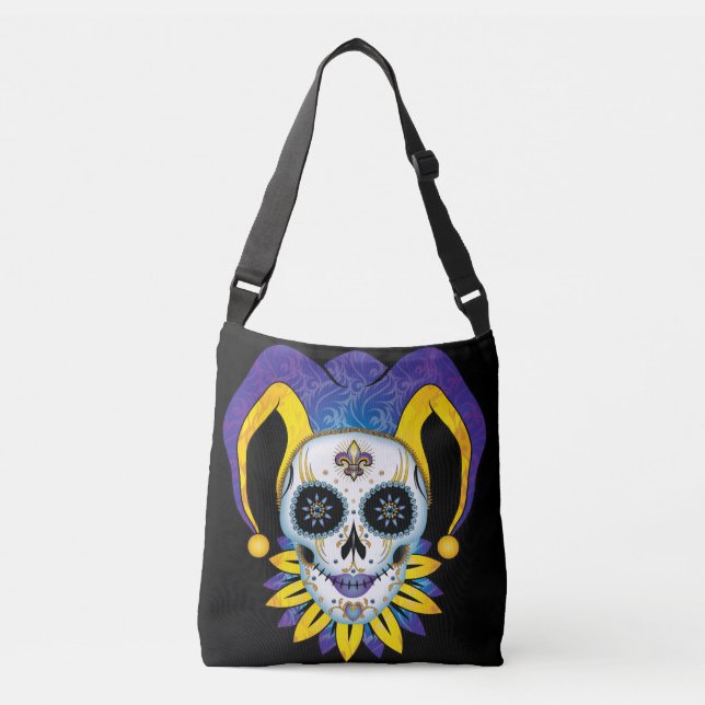 Lady Jester Skull Crossbody Bag (Front)