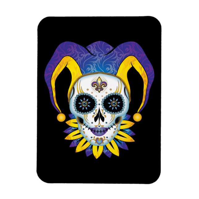 Lady Jester Skull Magnet (Vertical)