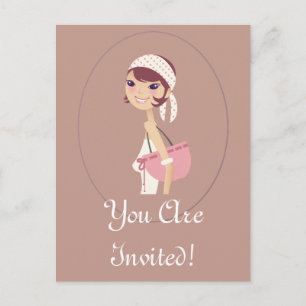 Lady Jewellery Shopping Customisable Items Invitation Postcard