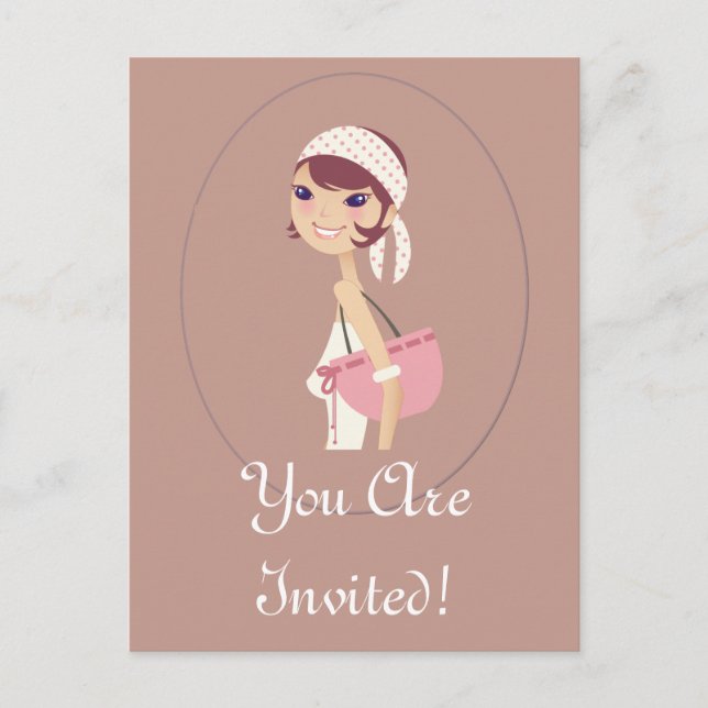 Lady Jewellery Shopping Customisable Items Invitation Postcard (Front)