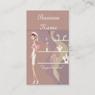 Lady Jewellery Shopping Design 2 Business Cards