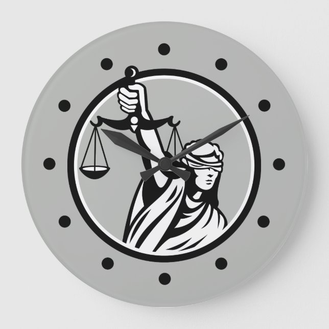 Lady Justice Attorney Large Clock (Front)
