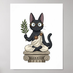 Lady Justice Black Cat Law Office Wall Poster