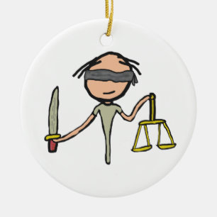 Lady Justice Ceramic Tree Decoration