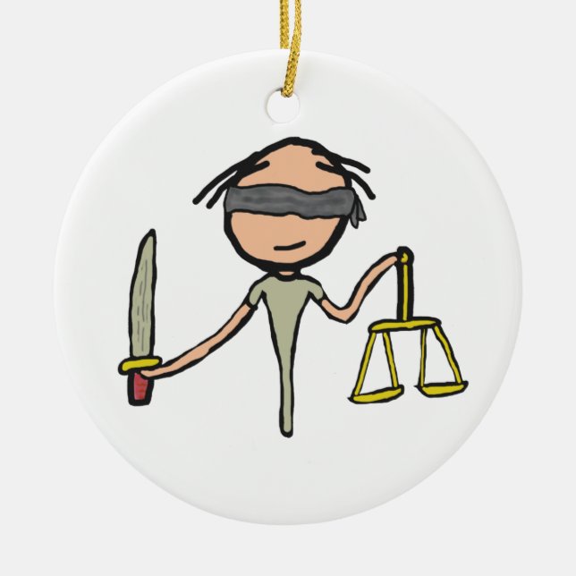 Lady Justice Ceramic Tree Decoration (Front)